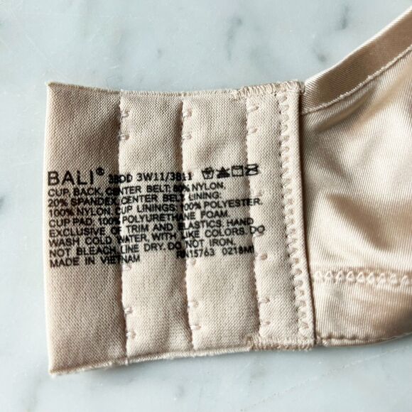 Bali One Smooth U Smoothing & Concealing Bra Size 38DD Underwire 3W11 - Picture 4 of 4